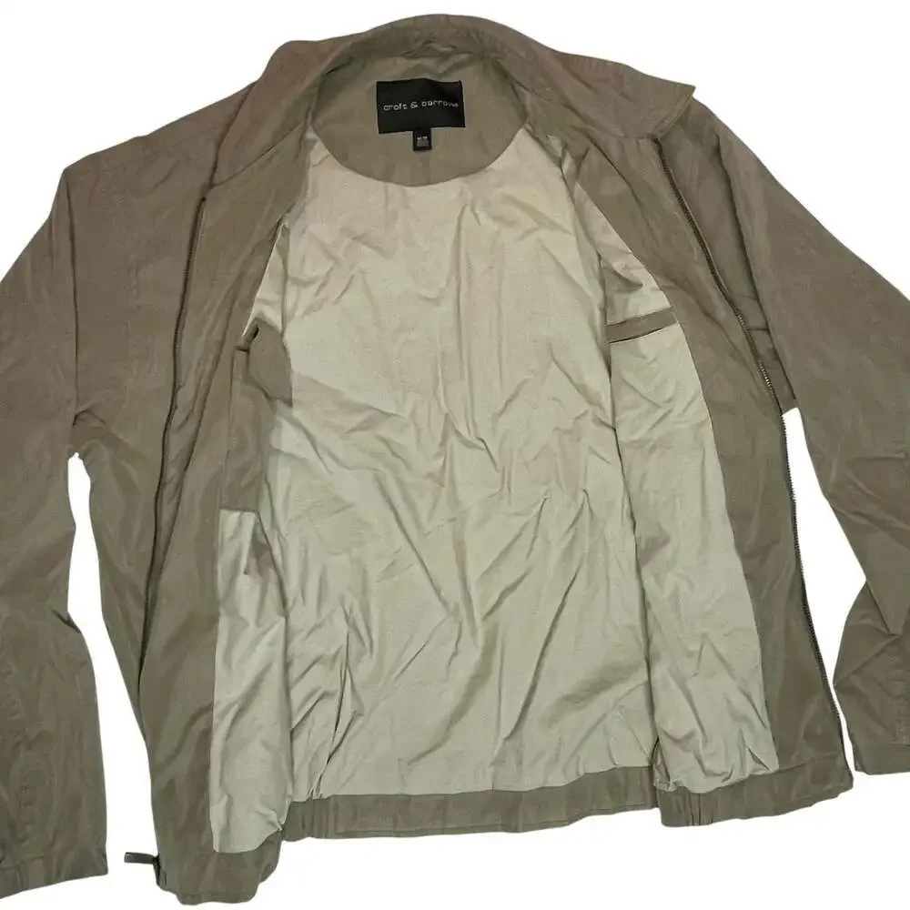 Croft & Barrow Tan Full Zip Lightweight Jacket Mens Medium